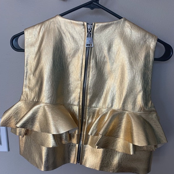 Gold Ruffle cropped top - Picture 4 of 5